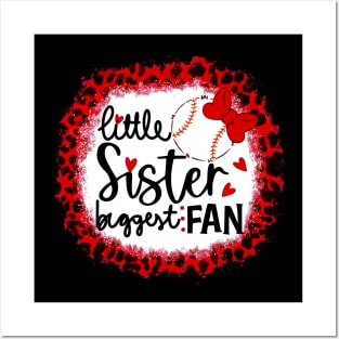 Baseball Little Sister Biggest Fan   Leopard Baseball Posters and Art